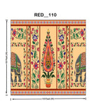 Pichwai Style Printed Backdrop(RED_110) 1