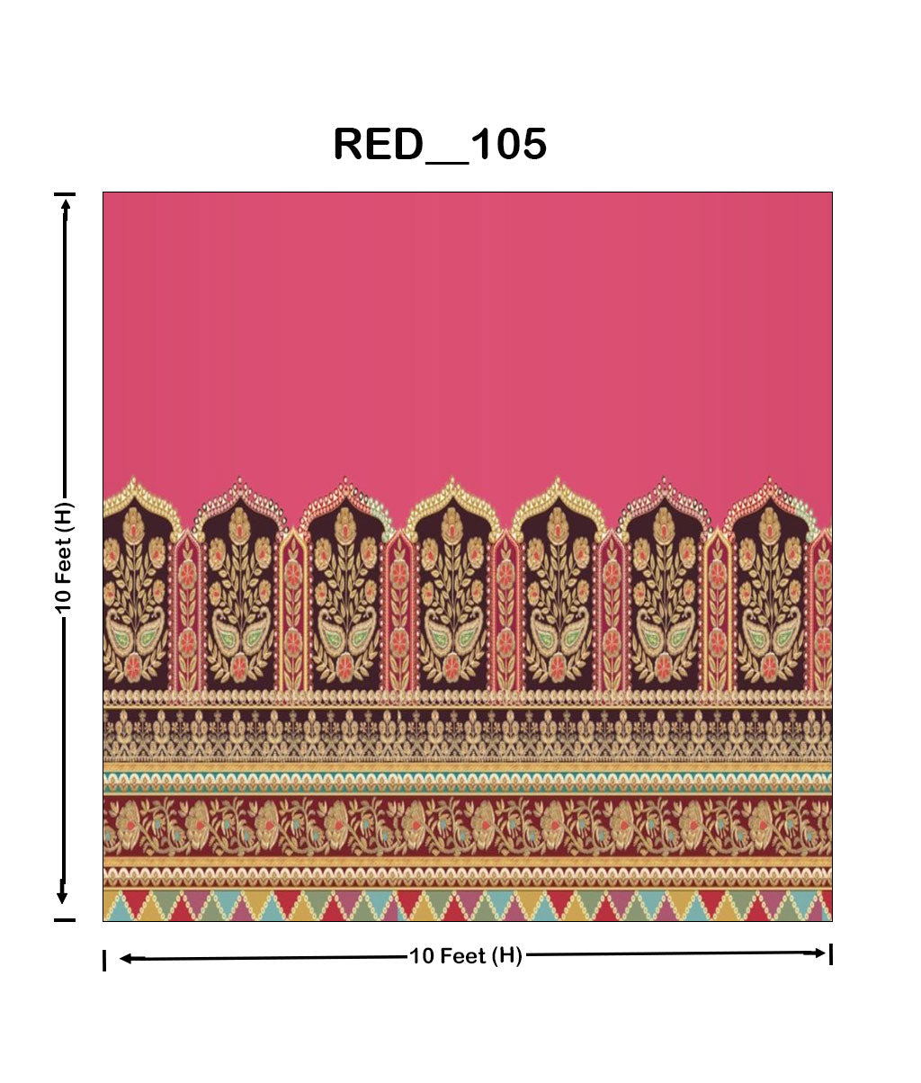 Pink Heritage Mughal Border Backdrop (RED_105)