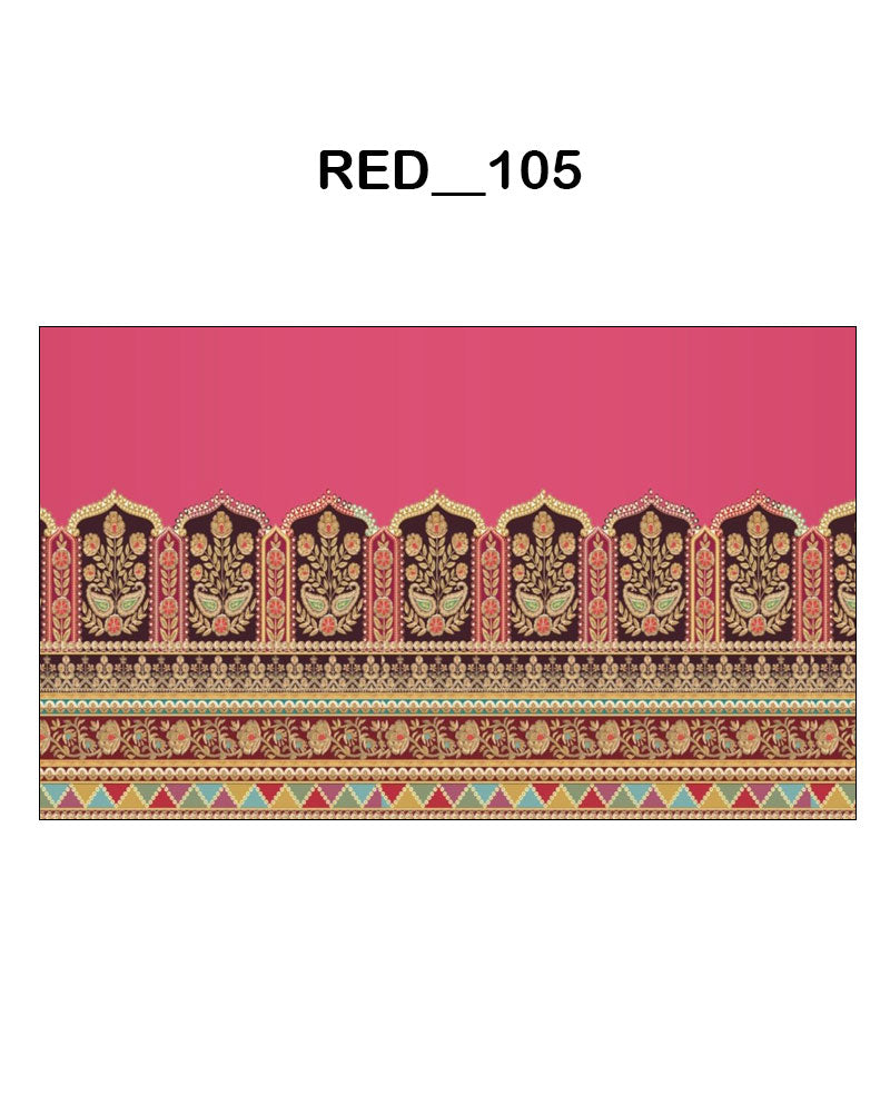 Pink Heritage Mughal Border Backdrop (RED_105)
