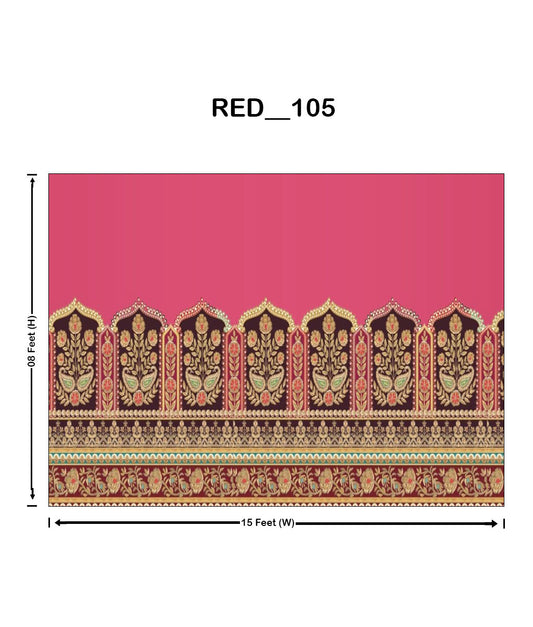 (Pink Heritage Mughal Border Backdrop (RED_105)
A