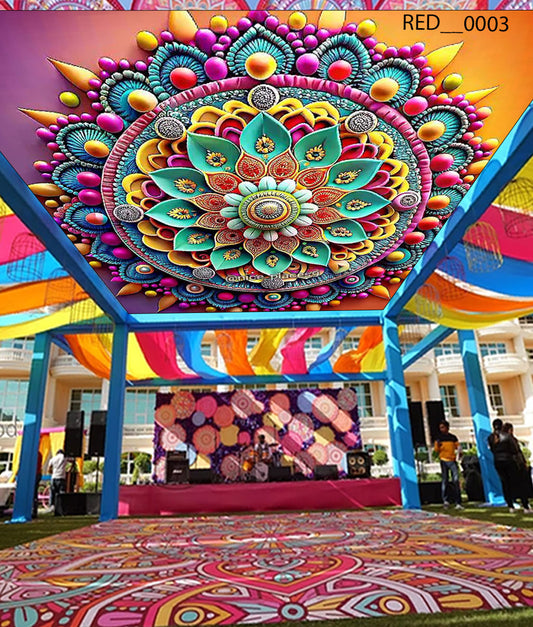 3D Digital Mandala Print Ceiling