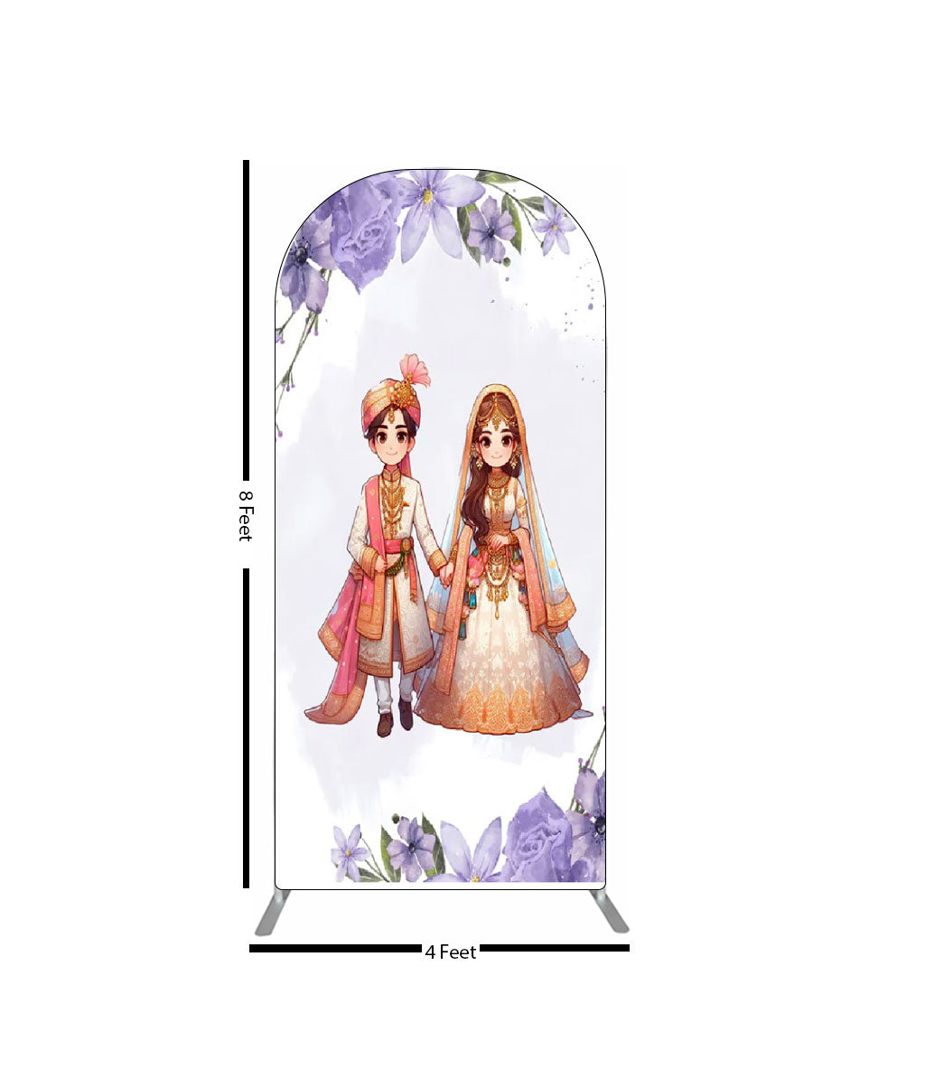Lavender Floral Wedding Couple Backdrop