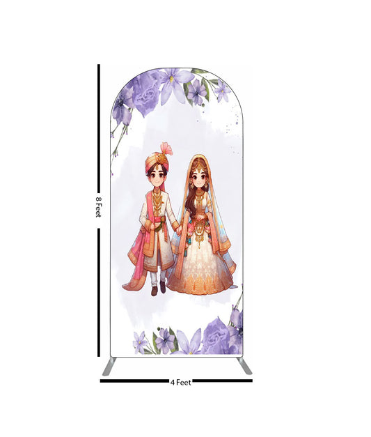 Lavender Floral Wedding Couple Backdrop