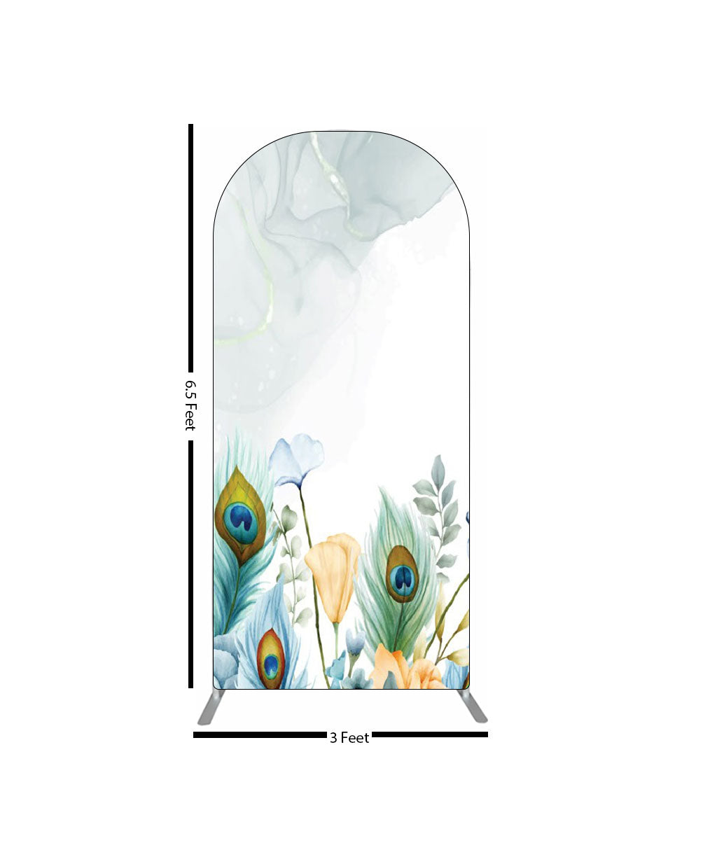 Peacock & Engagement Theme Backdrop Fabric – Royal Event Styling
