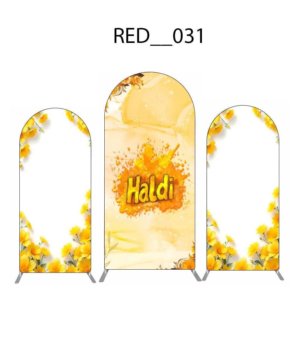 Yellow Floral Haldi Backdrop