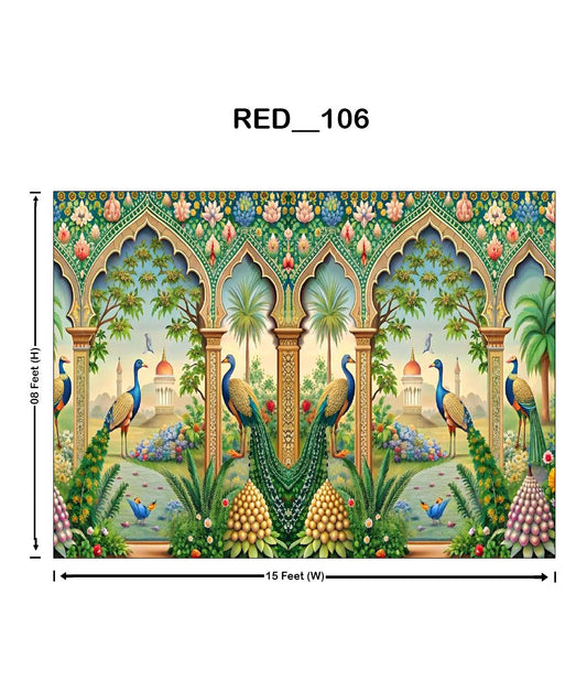  RED_106Royal Mughal Digital Parda (RED_102)