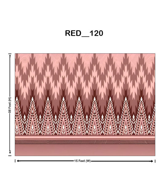 Ziazag Geometric Ethnic Digital Parda (RED_120)
