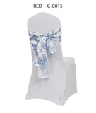 Printed Floral Chair Sash for Wedding & Event Decoration
