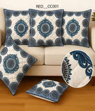 Premium 16x16 Inch Blue Cushion Cover Set of 5 – Decorative Sofa & Bed Pillow Covers | Home Décor & Diwali Gifting Special (RED_CC001) - Royal events&decors #