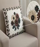 Set of 5 Velvet Quilted Cushion Covers 16x16 Inch Soft Printed Sofa Pillow Covers for Living Room Bedroom Home Decor (Cream Floral Design)(RED_CC002) - Royal events&decors #