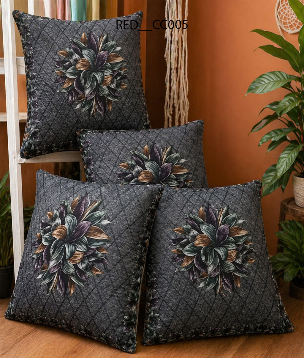 premium luxury feels quality (set of 5 ) cushion covers. trending cushion cover . best & unique design.(RED_CC005) - Royal events&decors #