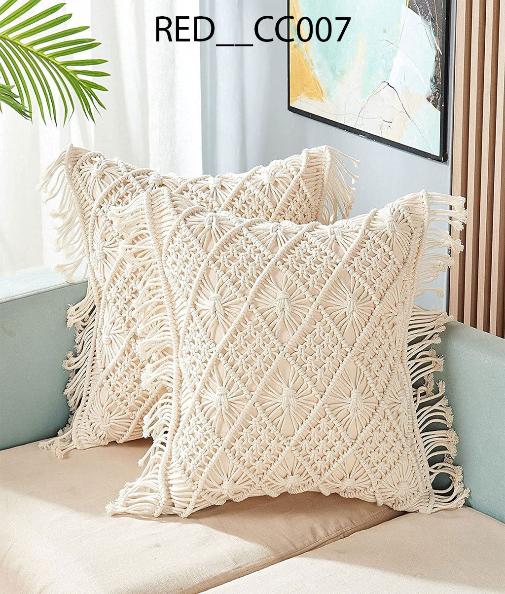 Cushion Covers Set of 2 (16x16, Off White) (RED__CC007) - Royal events&decors #