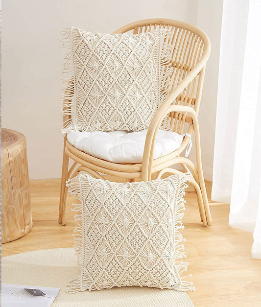 Cushion Covers Set of 2 (16x16, Off White) (RED__CC007) - Royal events&decors #