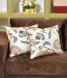 Cotton Cushion Covers Set of 2; 16x16 Inches; Multicolor Peacock - Royal events&decors #