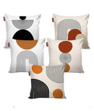Premium Set of 5 Geometric Cotton Digital Printed Hand Stitched Throw Pillow/Cushion Covers - Royal events&decors #