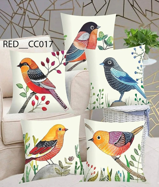 Cotton 250Tc Cushion Covers, 16X16 Inches, Set Of 5, Multicolor - Royal events&decors #