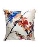 Premium Jute Digital Printed Cushion Pillow Cover, Set of 5 (16x16 Inch, Multi-Birds) - Royal events&decors #