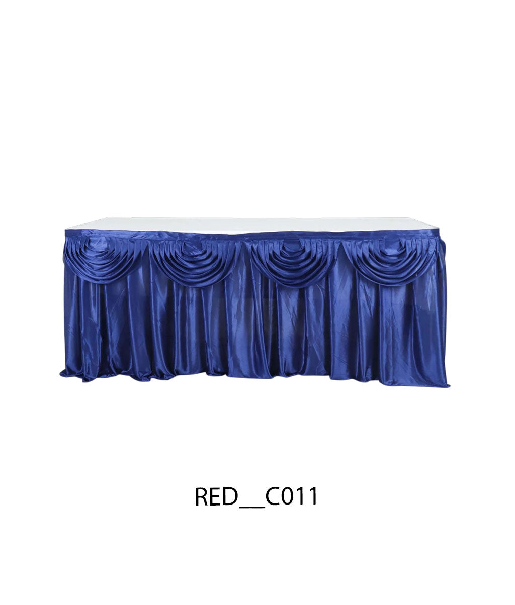 Satin Pleated Table Skirt for Events | Elegant Banquet & Wedding Table Cover