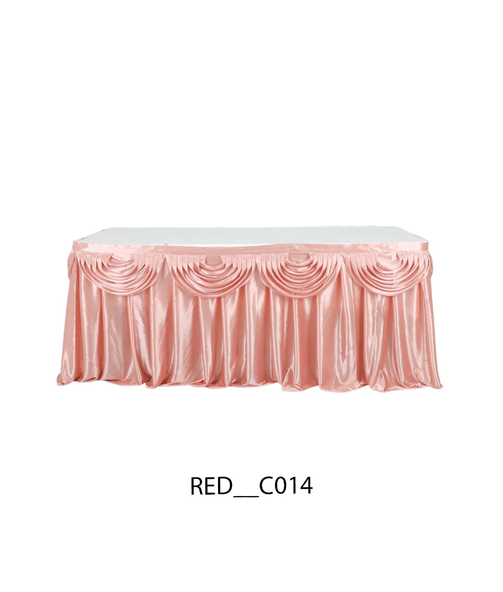 Satin Pleated Table Skirt for Events | Elegant Banquet & Wedding Table Cover