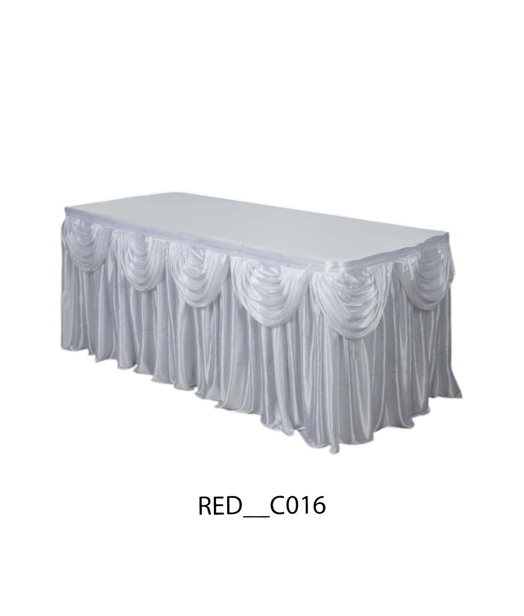 Satin Pleated Table Skirt for Events | Elegant Banquet & Wedding Table Cover