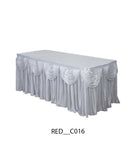 Satin Pleated Table Skirt for Events | Elegant Banquet & Wedding Table Cover