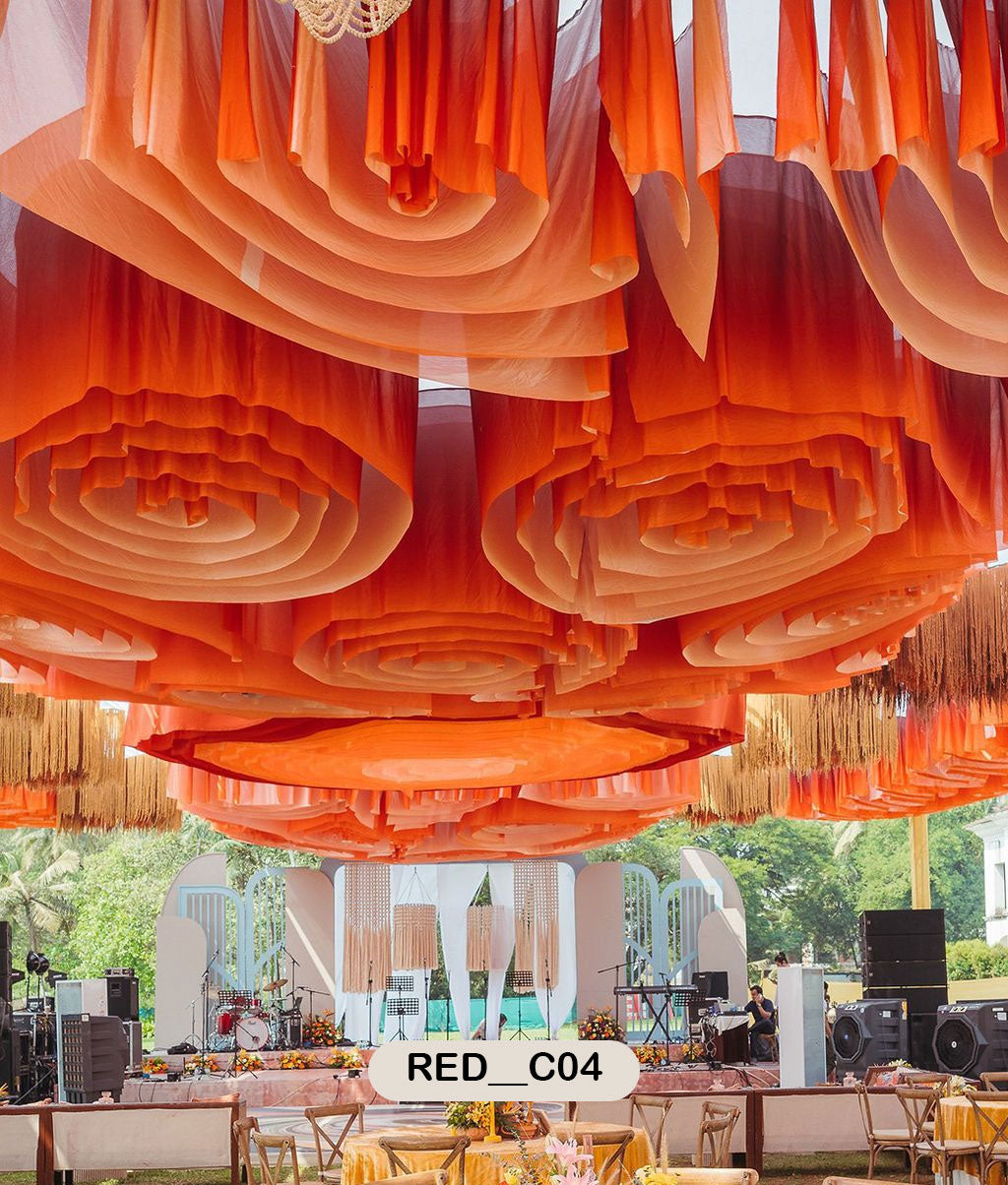 Luxury Spiral Fabric Ceiling Decor – RED__C04