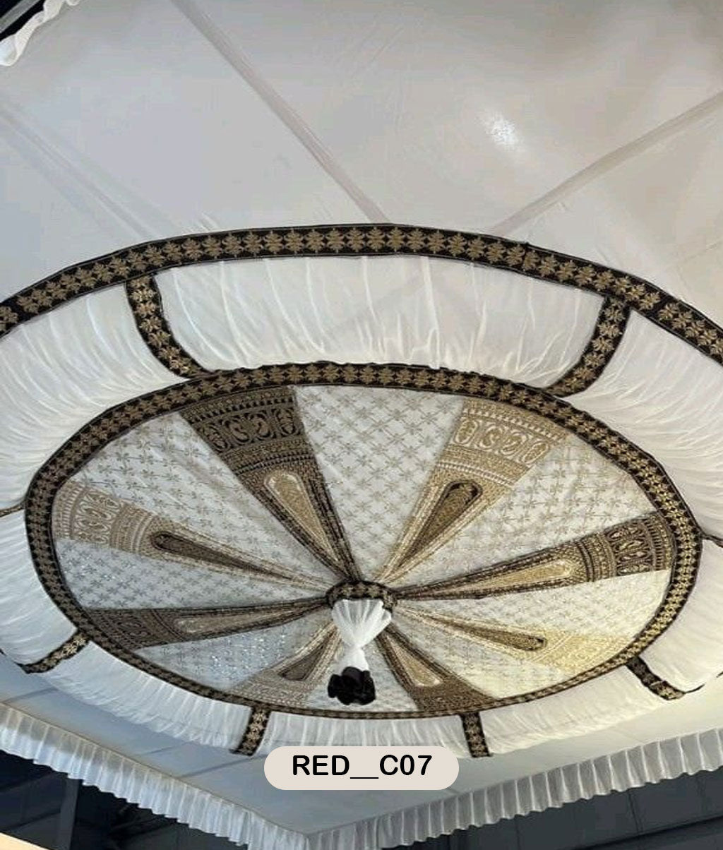 Royal Circular Ceiling Draping Fabric-RED__C07