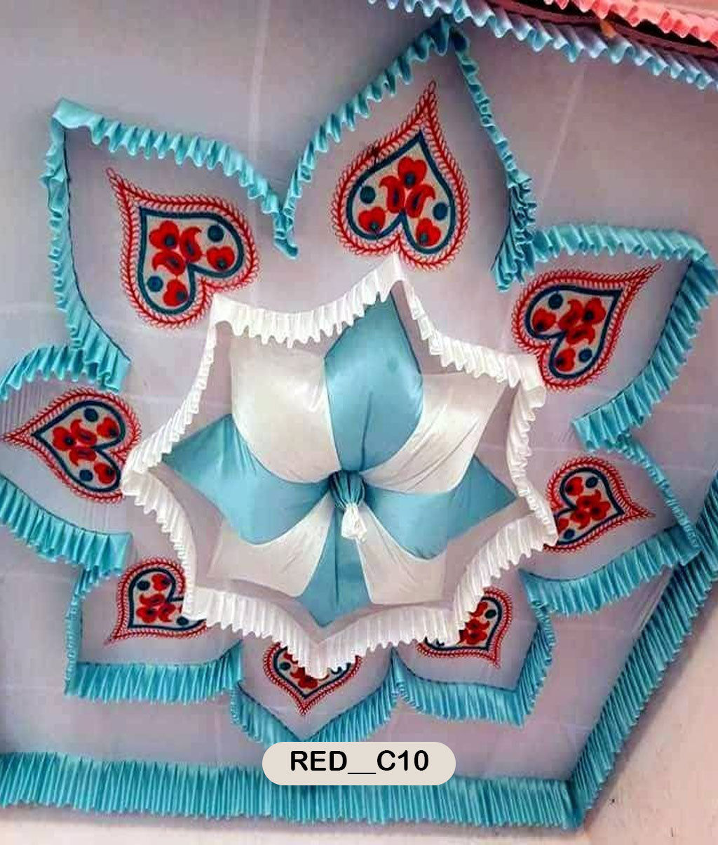 Azure Blossom Fabric Ceiling Decor-RED__C10