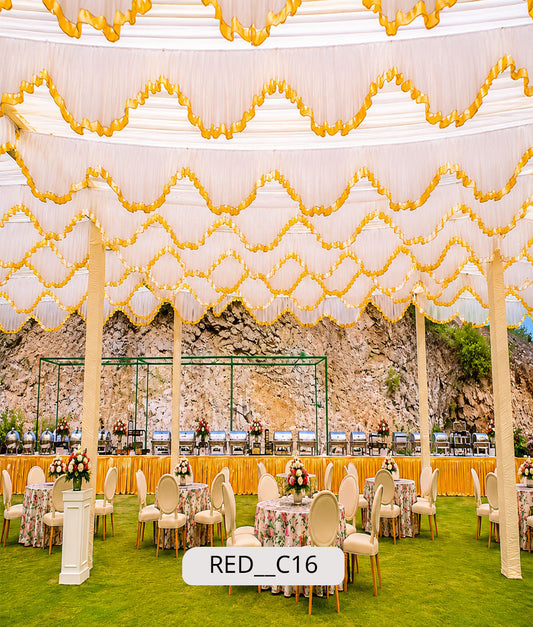 White Wave Canopy Ceiling Fabric (RED__C16)