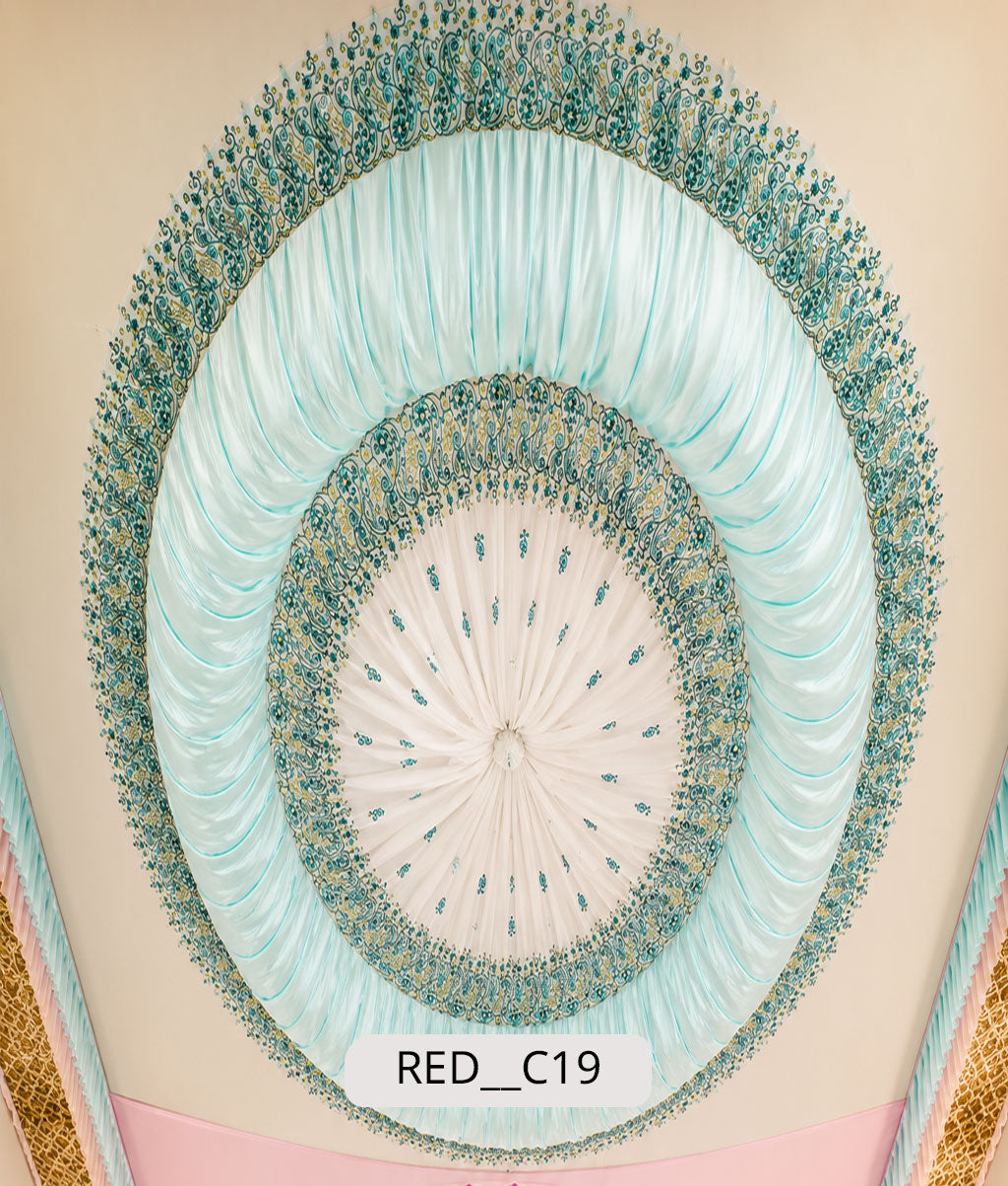 Sky Blue Printed Dome Ceiling Fabric (RED__C19)