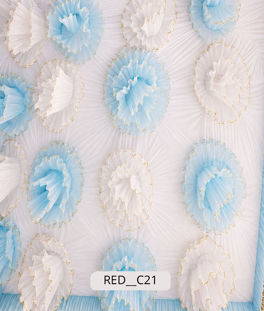 Fabric Rosette Ceiling / Fabric Flower Pattern (RED__C21)