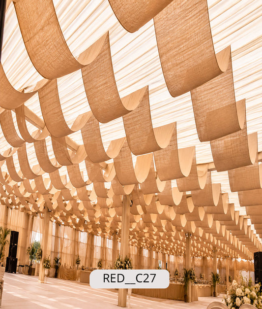 Suspended Fabric Ribbons Ceiling (RED__C27)