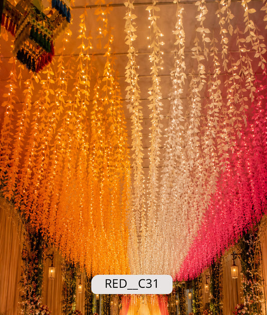 Ombre Hanging Wisteria Garland Ceiling (RED__C31)
