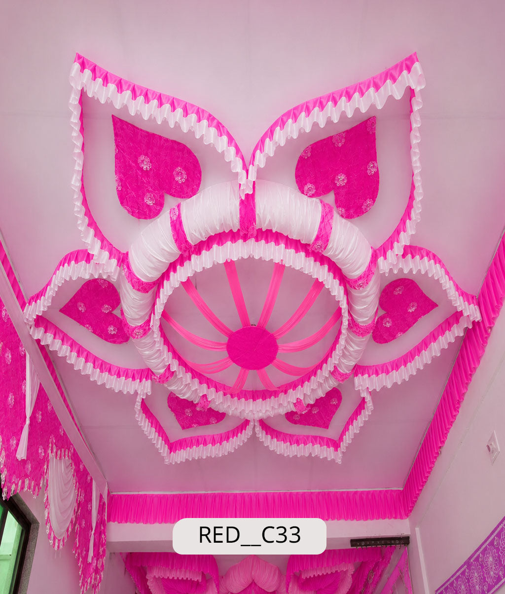 Kamal Phool & Dil Pattern Ceiling (RED__C33)