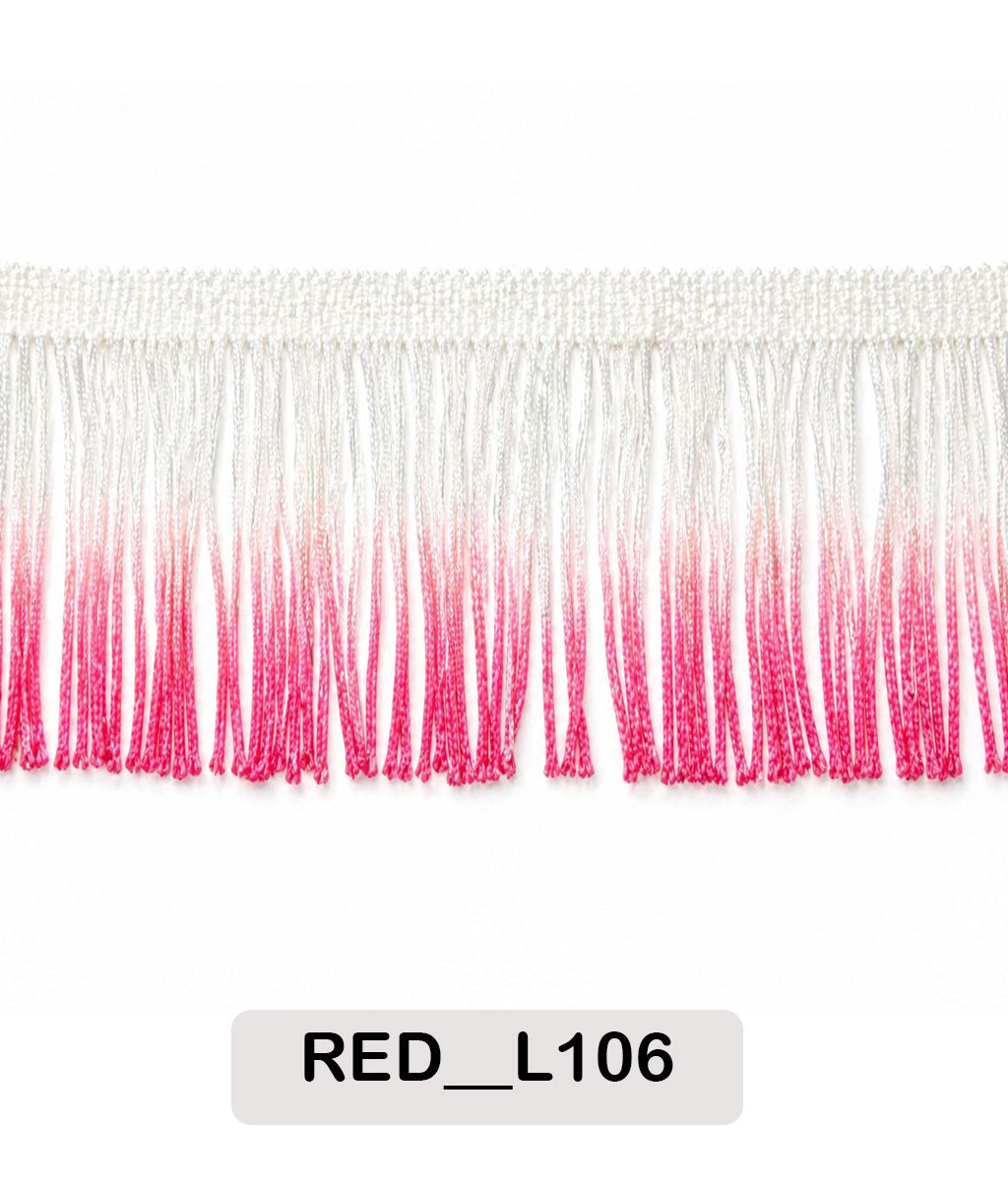Red Ombre Tassel Fringe Lace Trim (Code: L106)