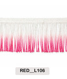 Red Ombre Tassel Fringe Lace Trim (Code: L106)