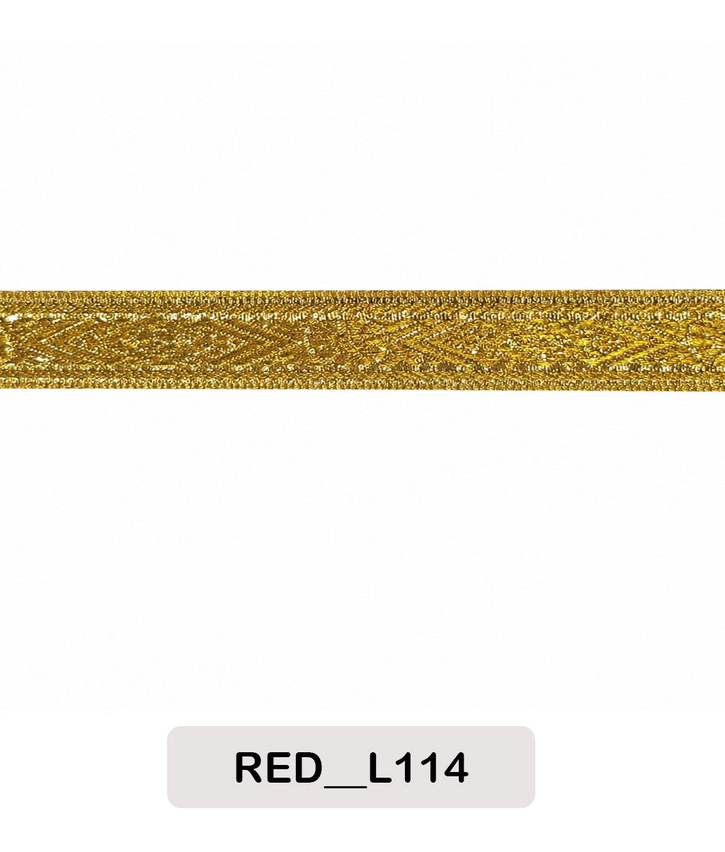 Premium Gold Zari Lace Border (RED__L114)     