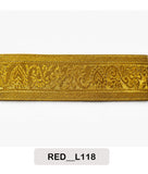 Golden Floral Brocade Lace Trim (Code: L118) 