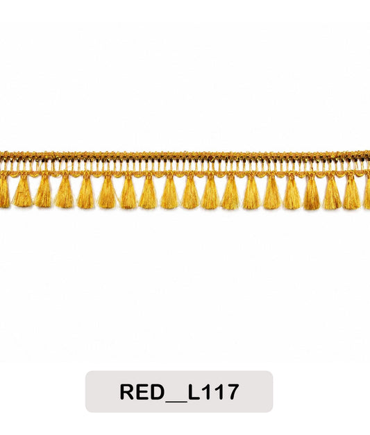 Premium Gold Mini Tassel Lace Trim (RED__L117)