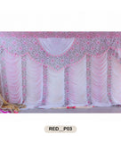Pastel Pink & White Floral Embroidered Curtain-RED__P03