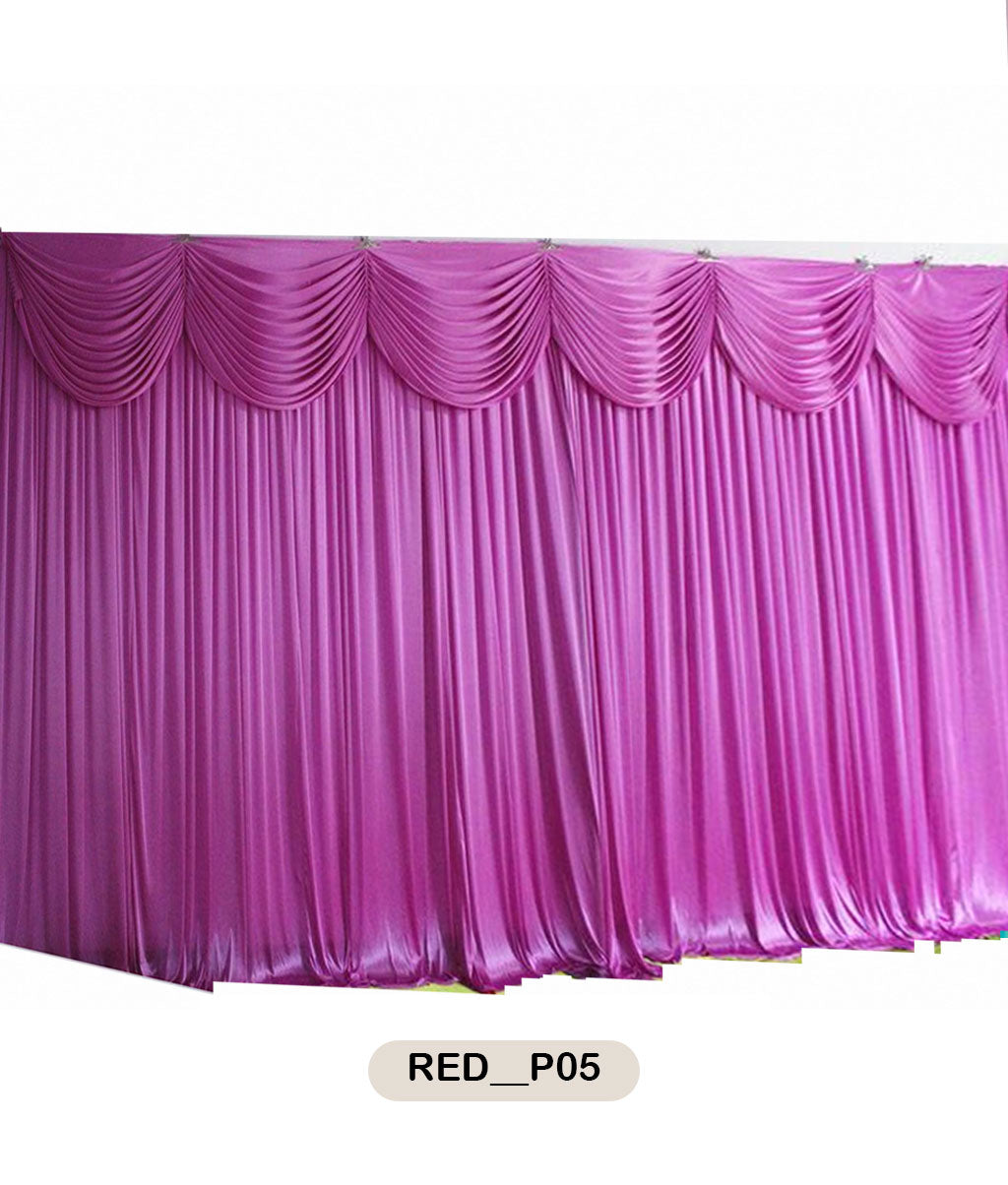 Pink Diamond Scalloped Curtain-RED__P05