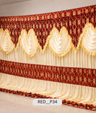 Golden Ivory & Maroon Brocade Royal Stage Curtain 