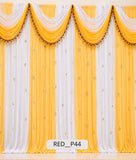 Sunny Yellow & White Layered Valance Stage Curtain (RED__P44)