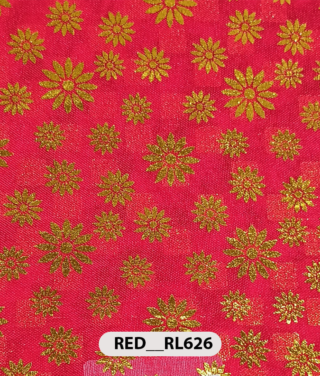 Roto Foil Print & Lycra Foil Print Fabric | Premium Shiny Decorative Fabric for Events & Draping