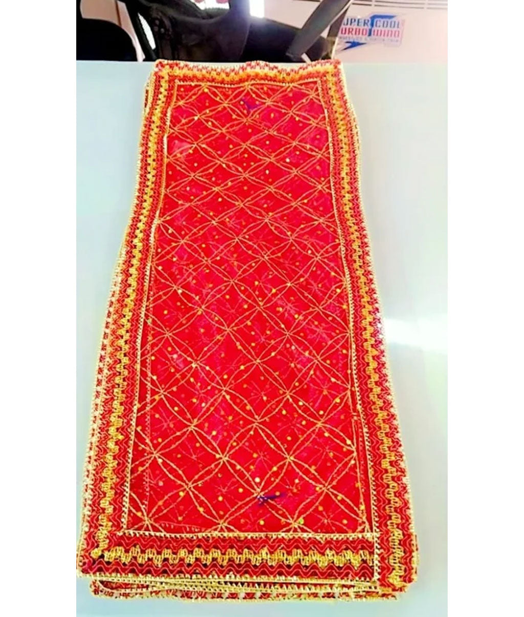 Red Jaal Design Mata Chunri