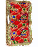 Peacock Work Red Mata Chunri with Embroidery