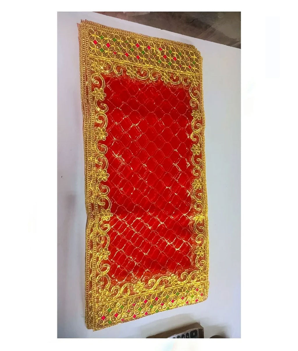 Red Designer Border Mata Rani Chunri