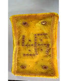 Yellow Designer Mata Chunri with Stone Work & Lace Border