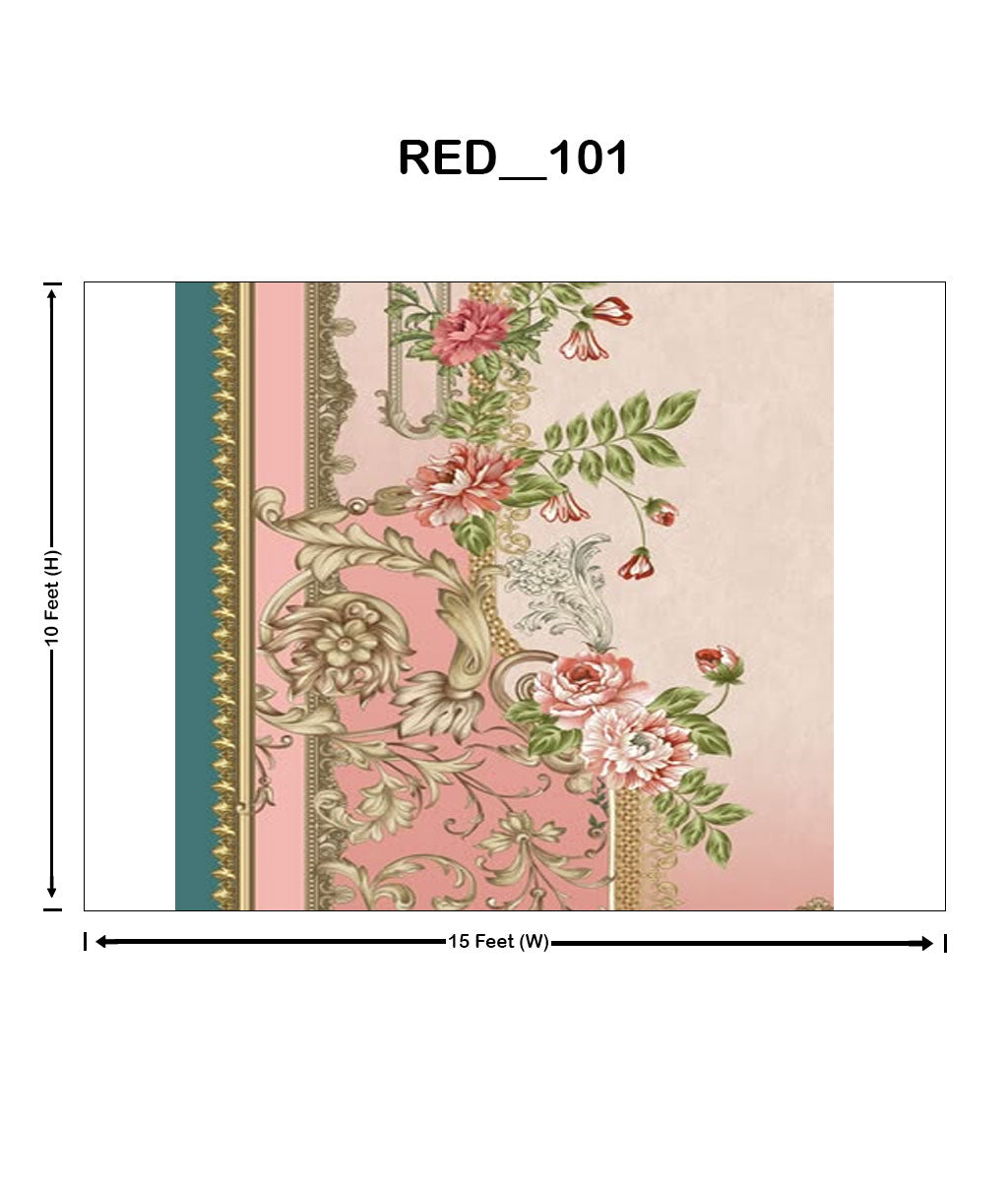 Royal Floral Vintage Digital Parda – Model (RED_101)