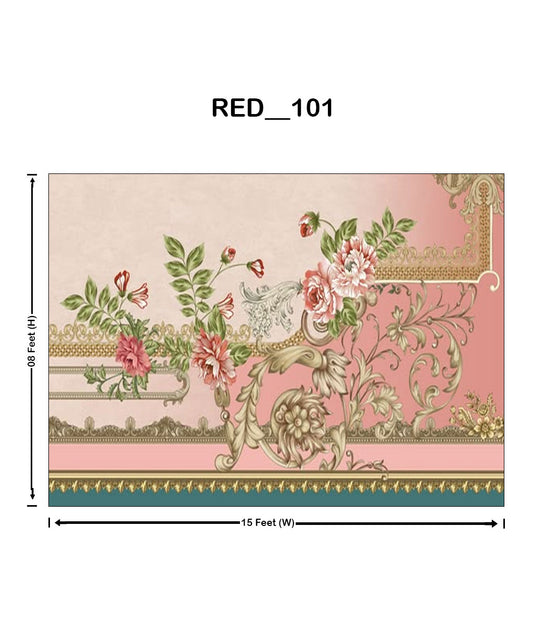 Royal Floral Vintage Digital Parda – Model (RED_101)
